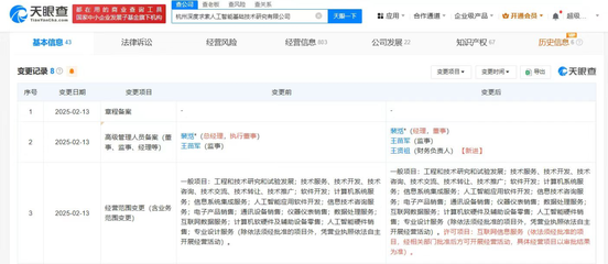 深海AI启航 解读DeepSeek公司新增互联网信息服务与人工智能行业应用系统集成服务