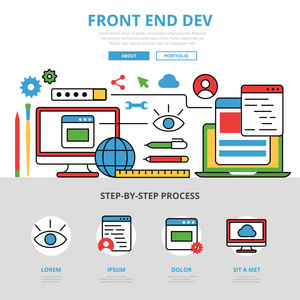 Modern Website Infographics Illustration 软件开发